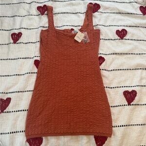 Free People Brown Bodycon Mini Dress Sleeveless